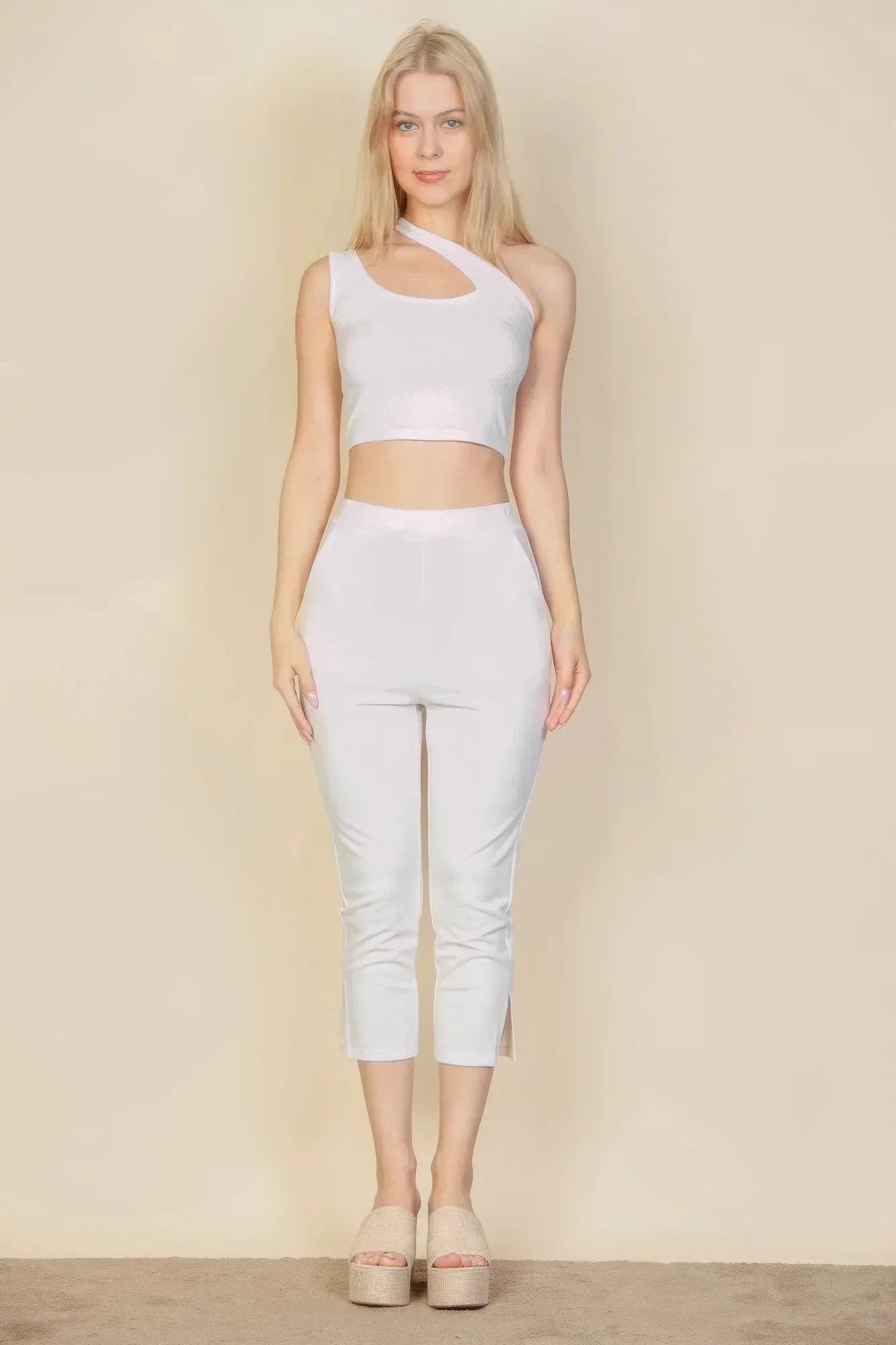 Slit Hem Cropped Pants | Mixtshop LLC