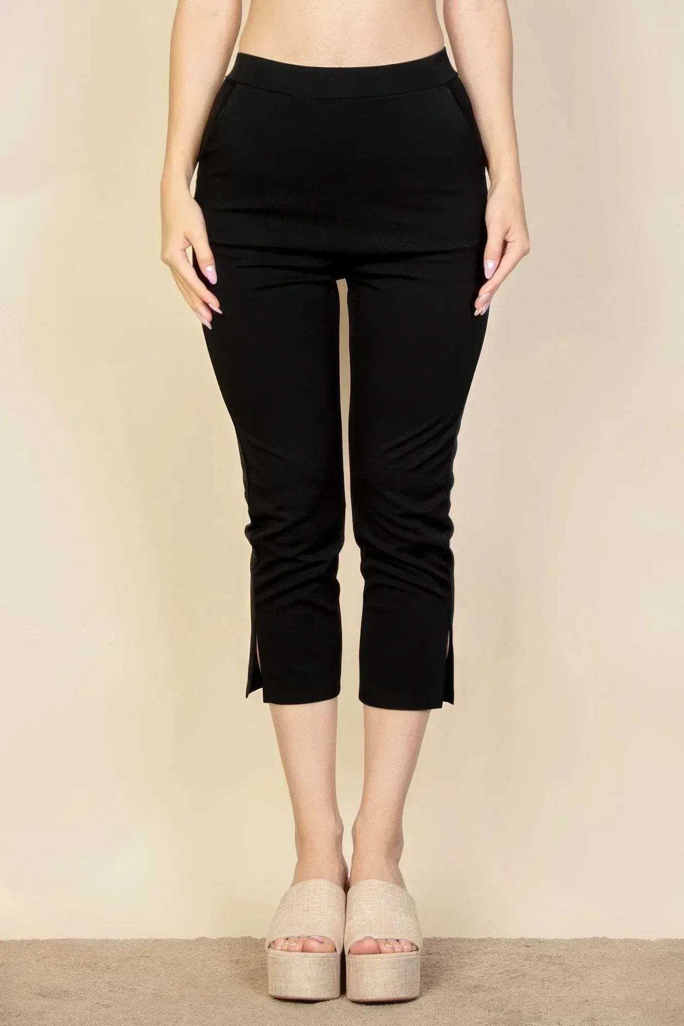 Slit Hem Cropped Pants | Mixtshop LLC