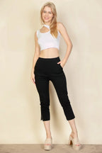 Slit Hem Cropped Pants | Mixtshop LLC