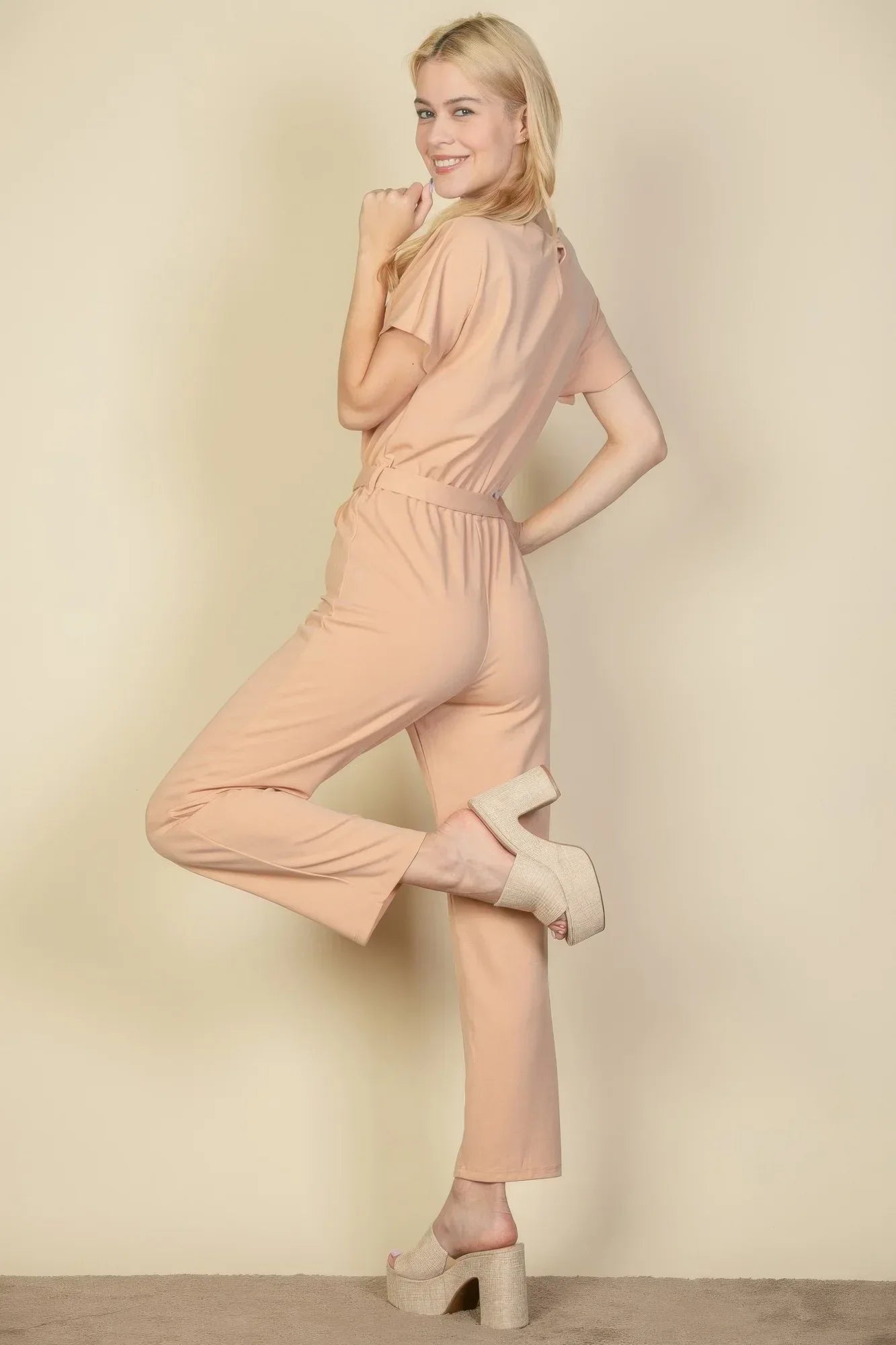 Tie Waist Relaxed Jumpsuit | Mixtshop LLC