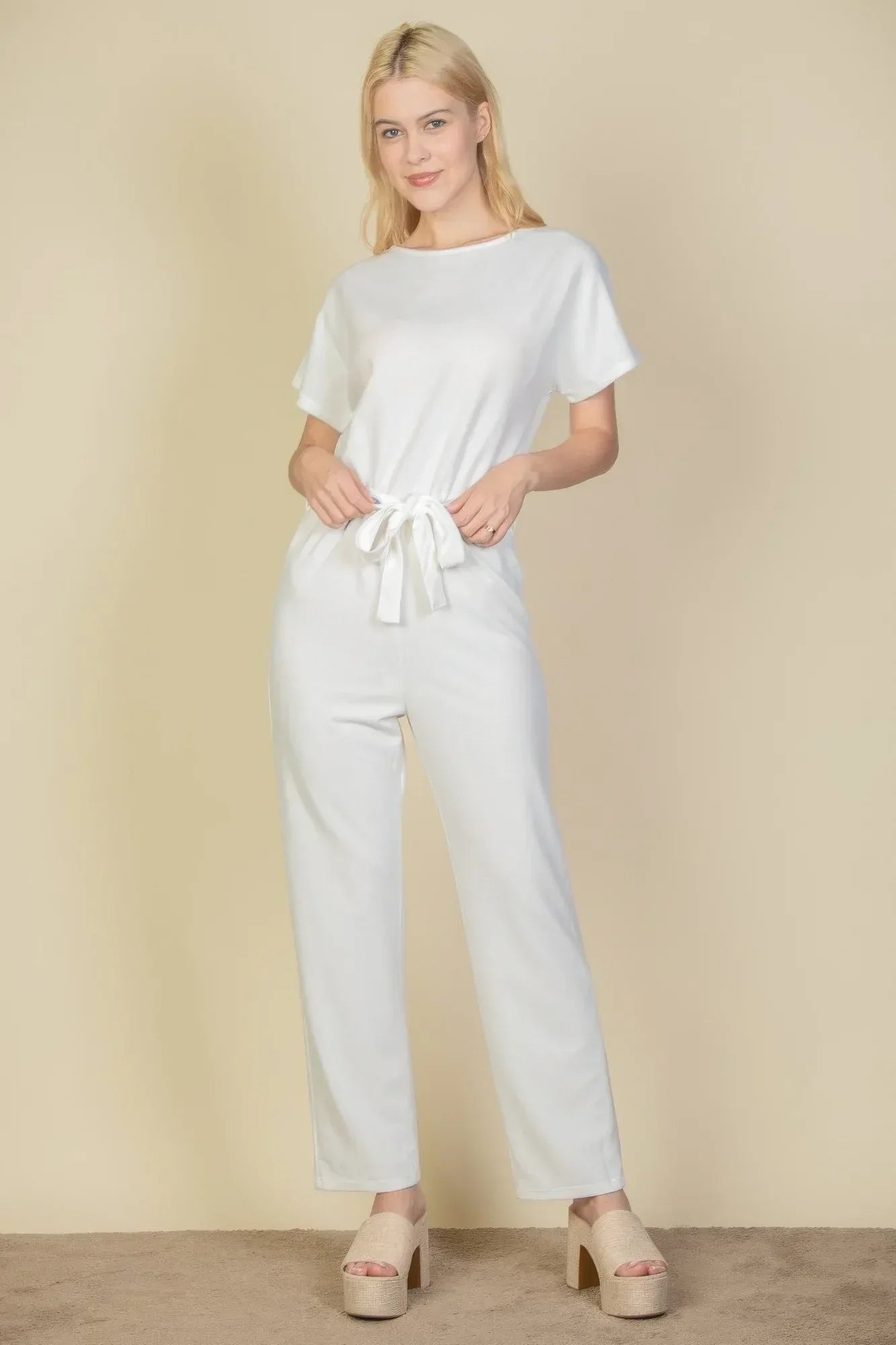 Tie Waist Relaxed Jumpsuit | Mixtshop LLC
