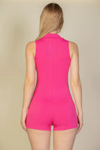 Ribbed Knit Sleeveless Button Front Romper | Mixtshop LLC