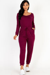 Tie Waist Long Sleeve Jumpsuit | Mixtshop LLC