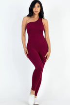 Solid Color One Shoulder Jumpsuit | Mixtshop LLC