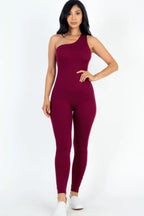 Solid Color One Shoulder Jumpsuit | Mixtshop LLC