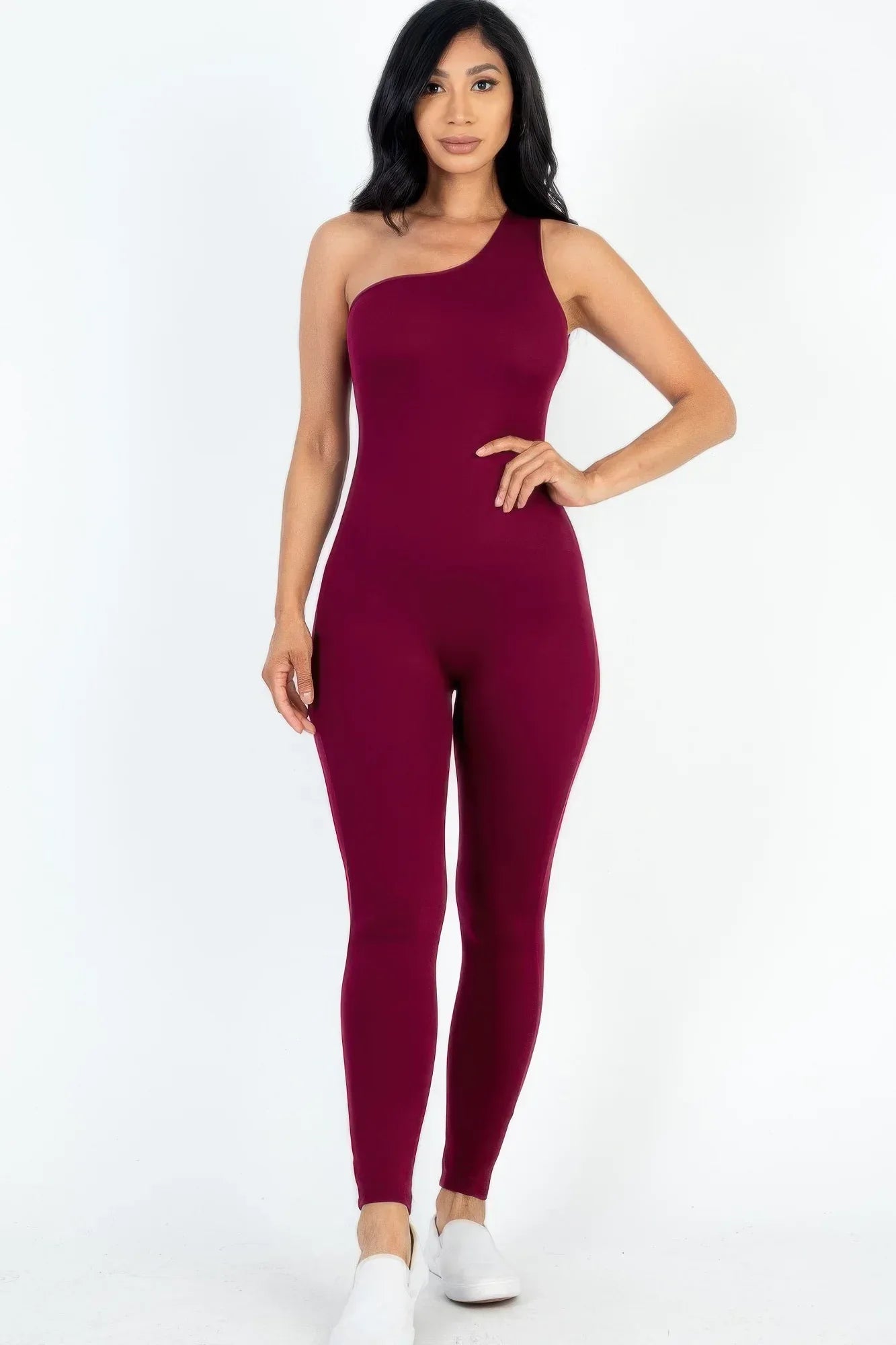 Solid Color One Shoulder Jumpsuit | Mixtshop LLC