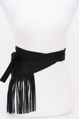 Faux Suede Fringe Belt | Mixtshop LLC
