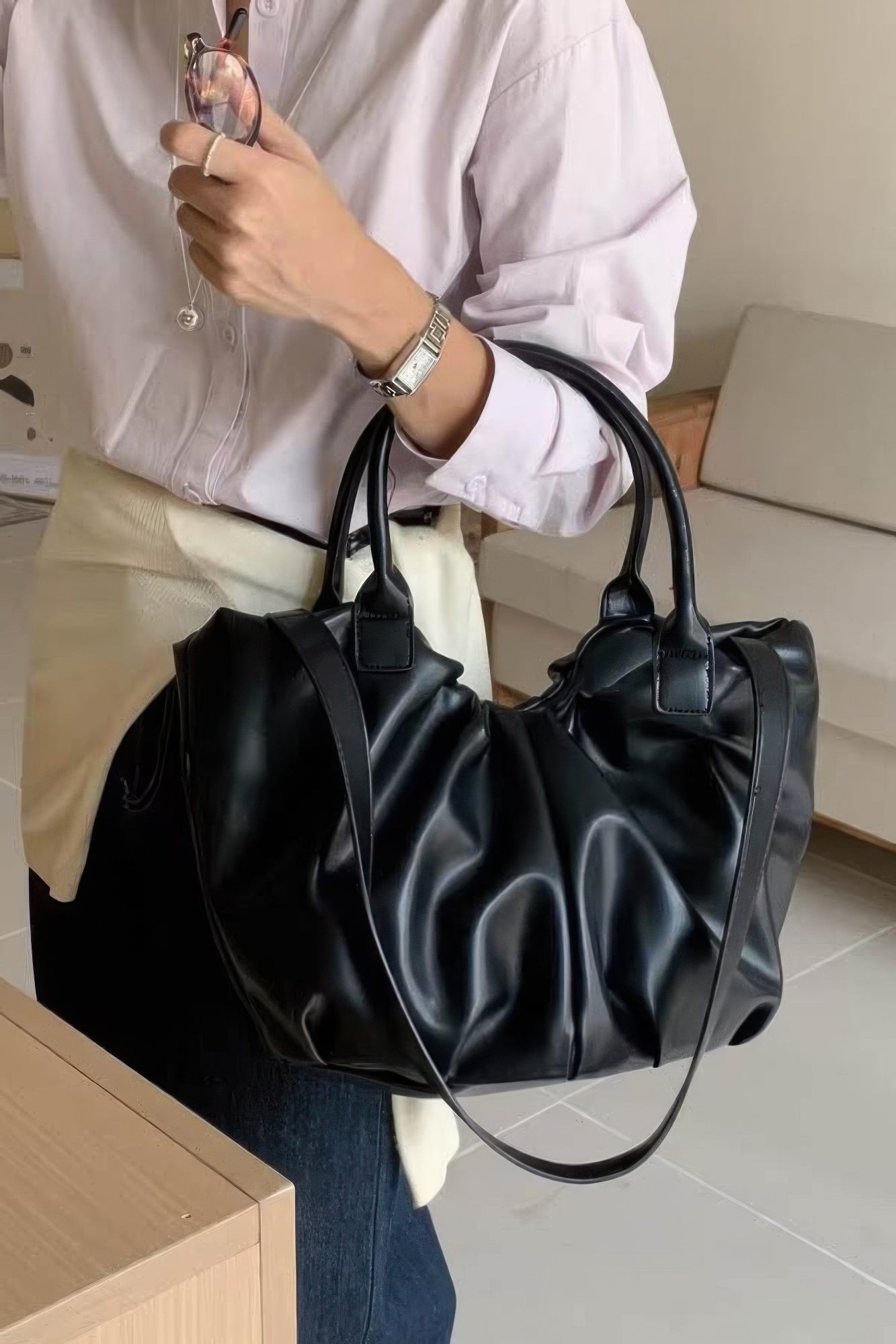 Faux Leather Tote Bag | Mixtshop LLC