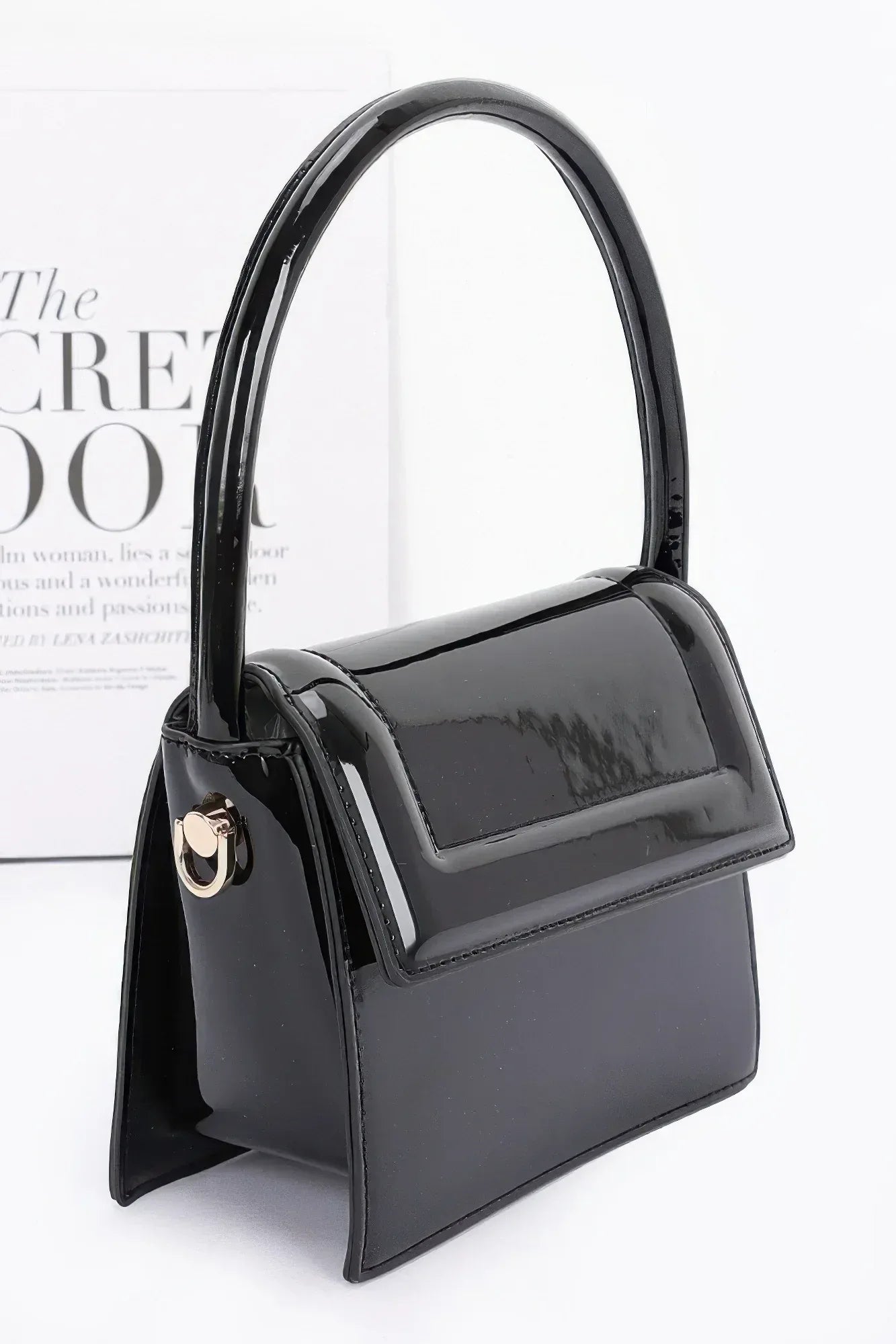 Enamel Top Handle Flap Bag Secondary image