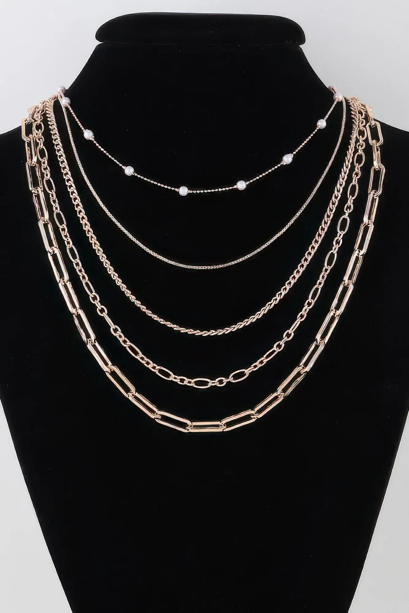 Multi Chain Drop Necklace | Mixtshop LLC Main image