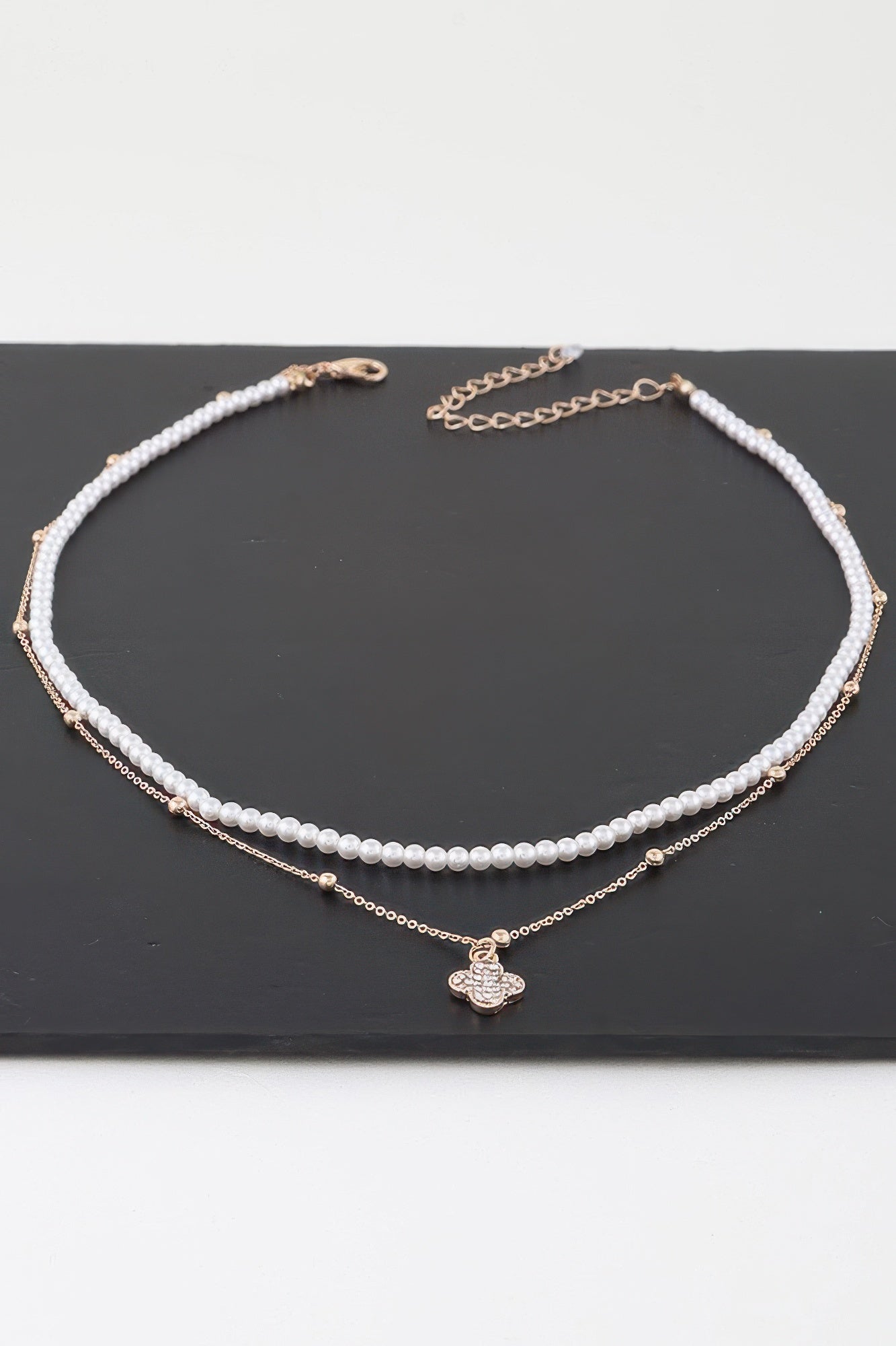 Double Jeweled Clover Necklace | Mixtshop LLC