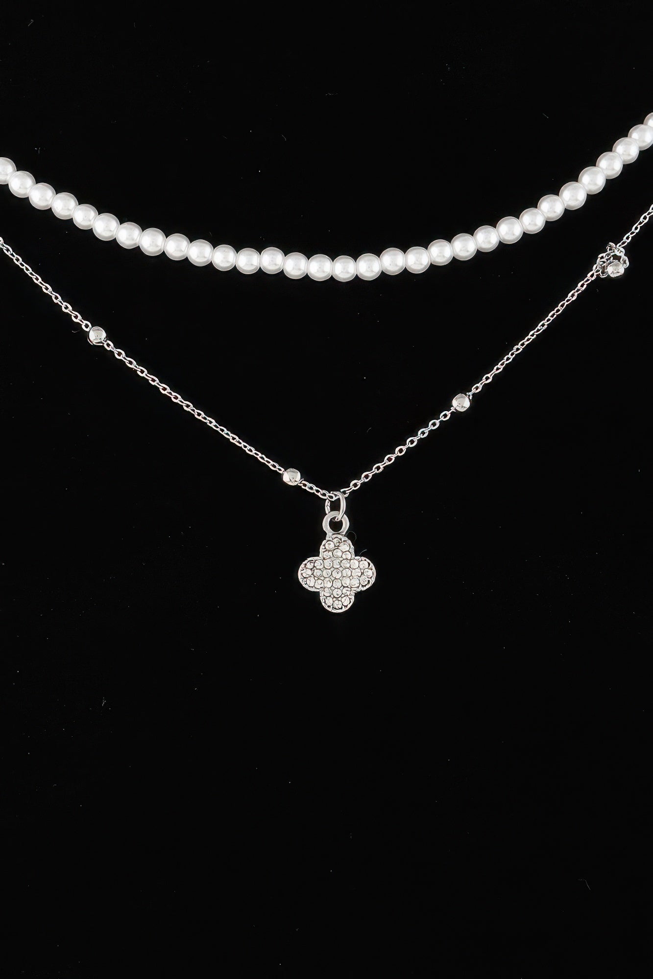 Double Jeweled Clover Necklace | Mixtshop LLC