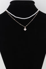 Double Jeweled Clover Necklace | Mixtshop LLC