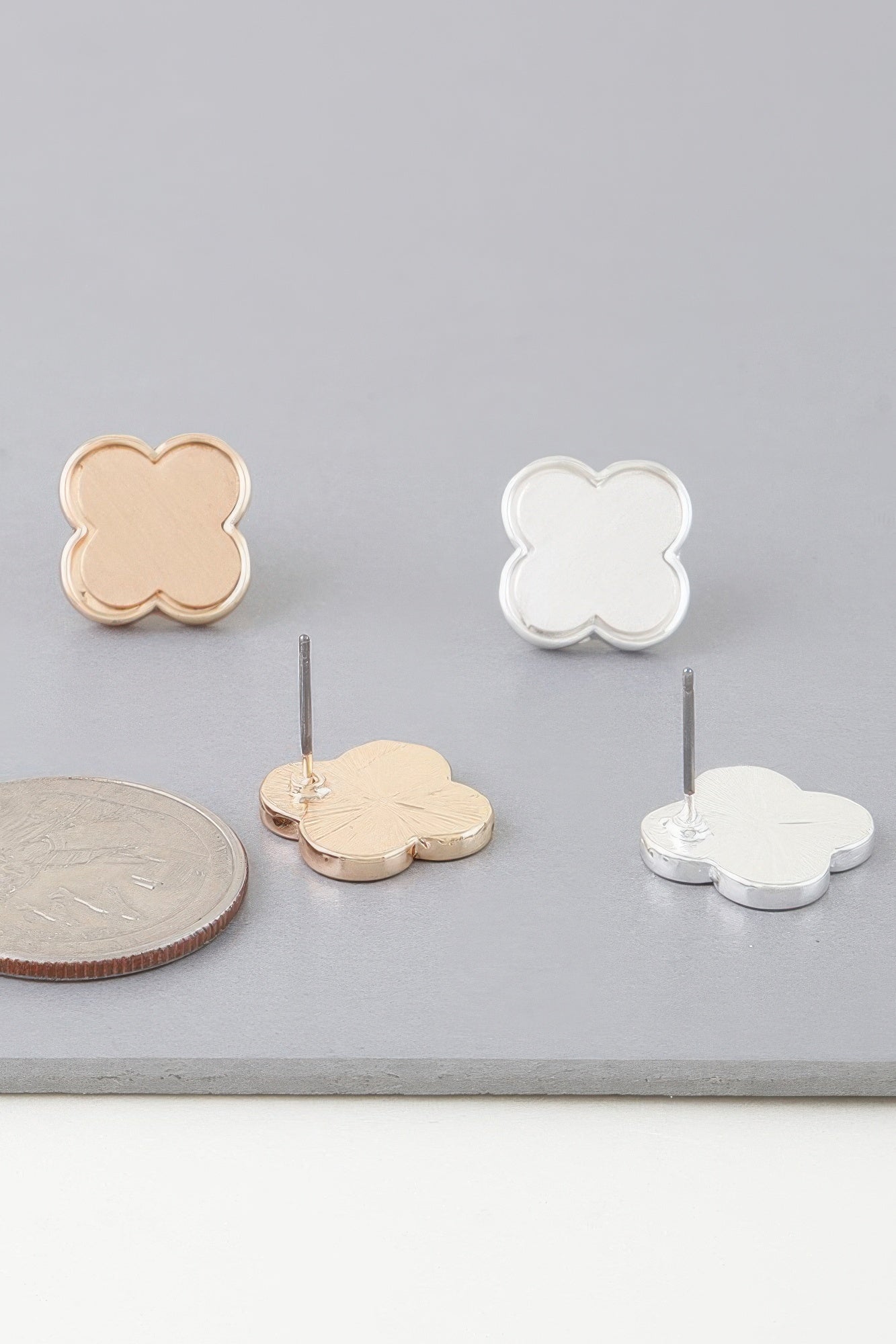 Classic Gold Clover Stud Earrings | Mixtshop LLC