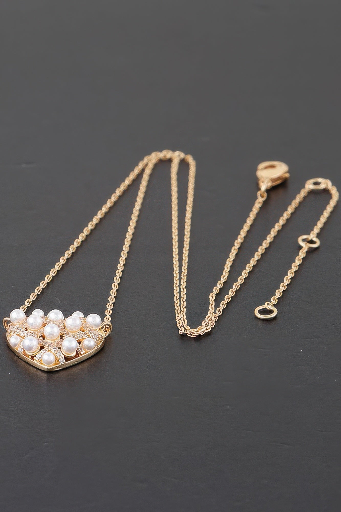 Quilted Pearl Heart Necklace | Mixtshop LLC