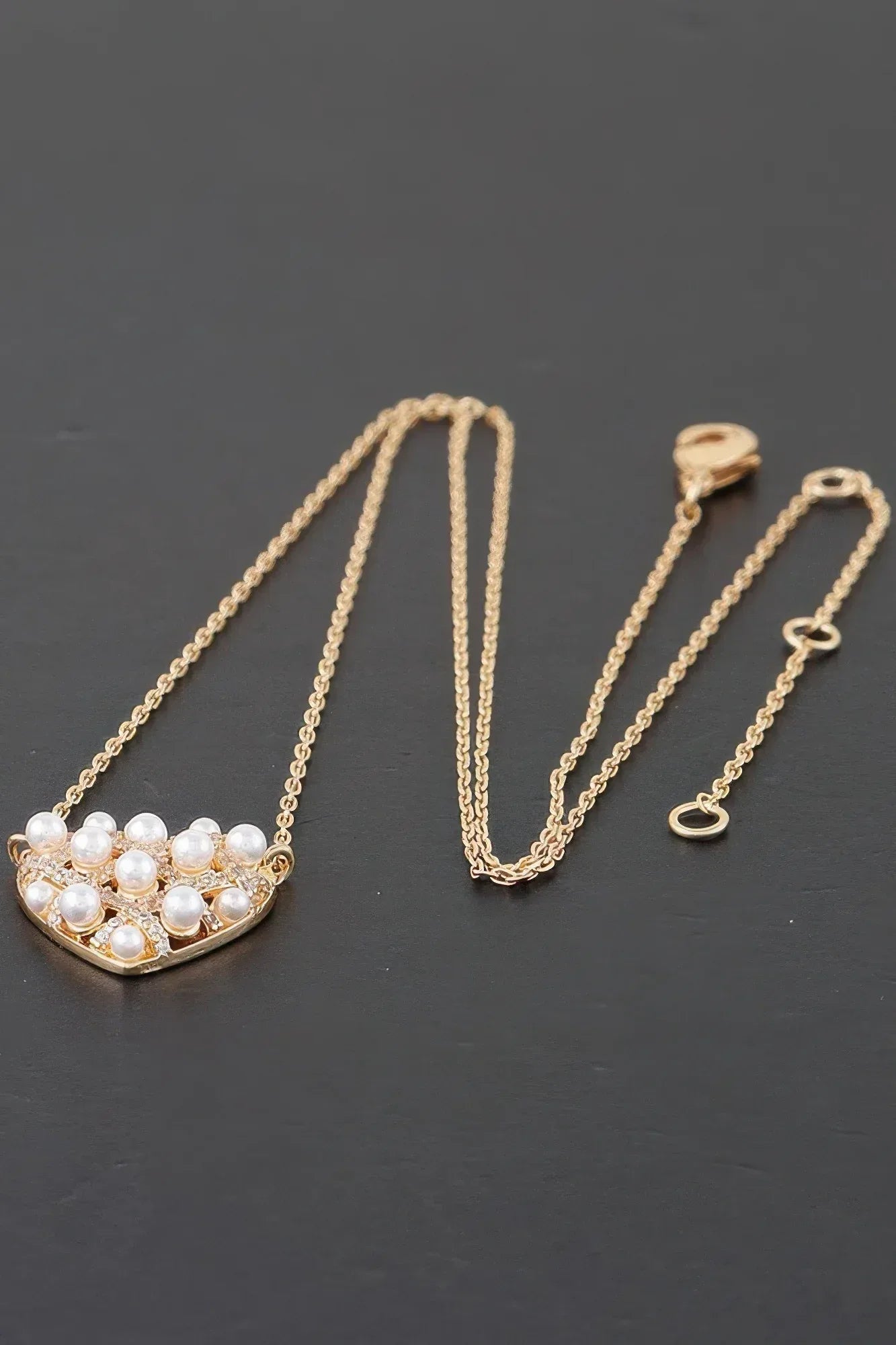 Quilted Pearl Heart Necklace | Mixtshop LLC