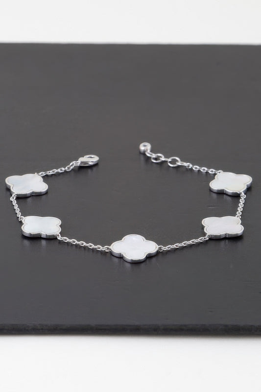 Multi Stone Clover Charm Bracelet | Mixtshop LLC