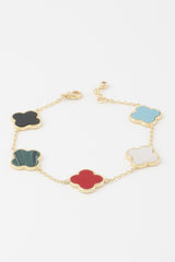 Multi Stone Clover Charm Bracelet | Mixtshop LLC