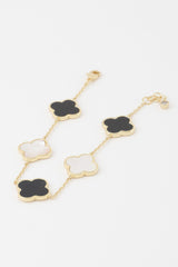 Multi Stone Clover Charm Bracelet | Mixtshop LLC