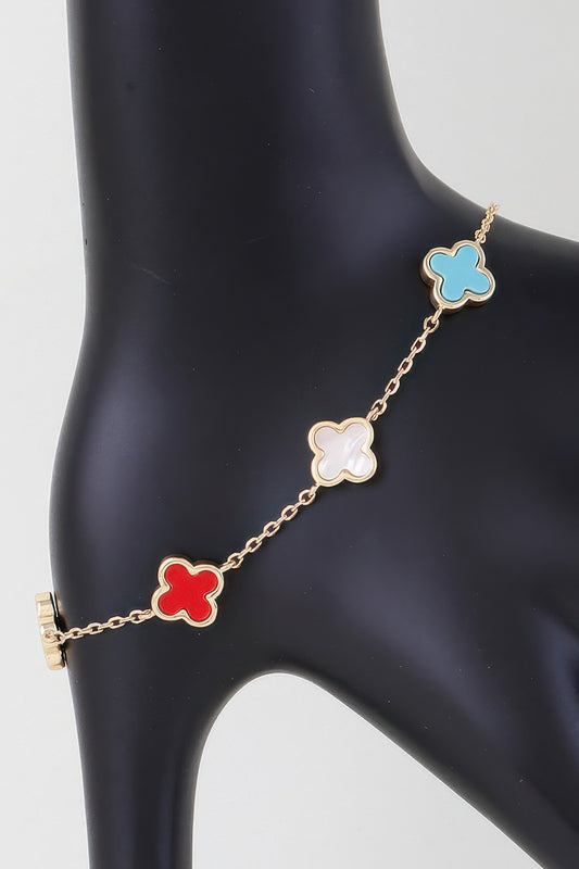 Mini Stone Clover Charm Bracelet | Mixtshop LLC