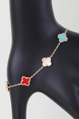 Mini Stone Clover Charm Bracelet | Mixtshop LLC