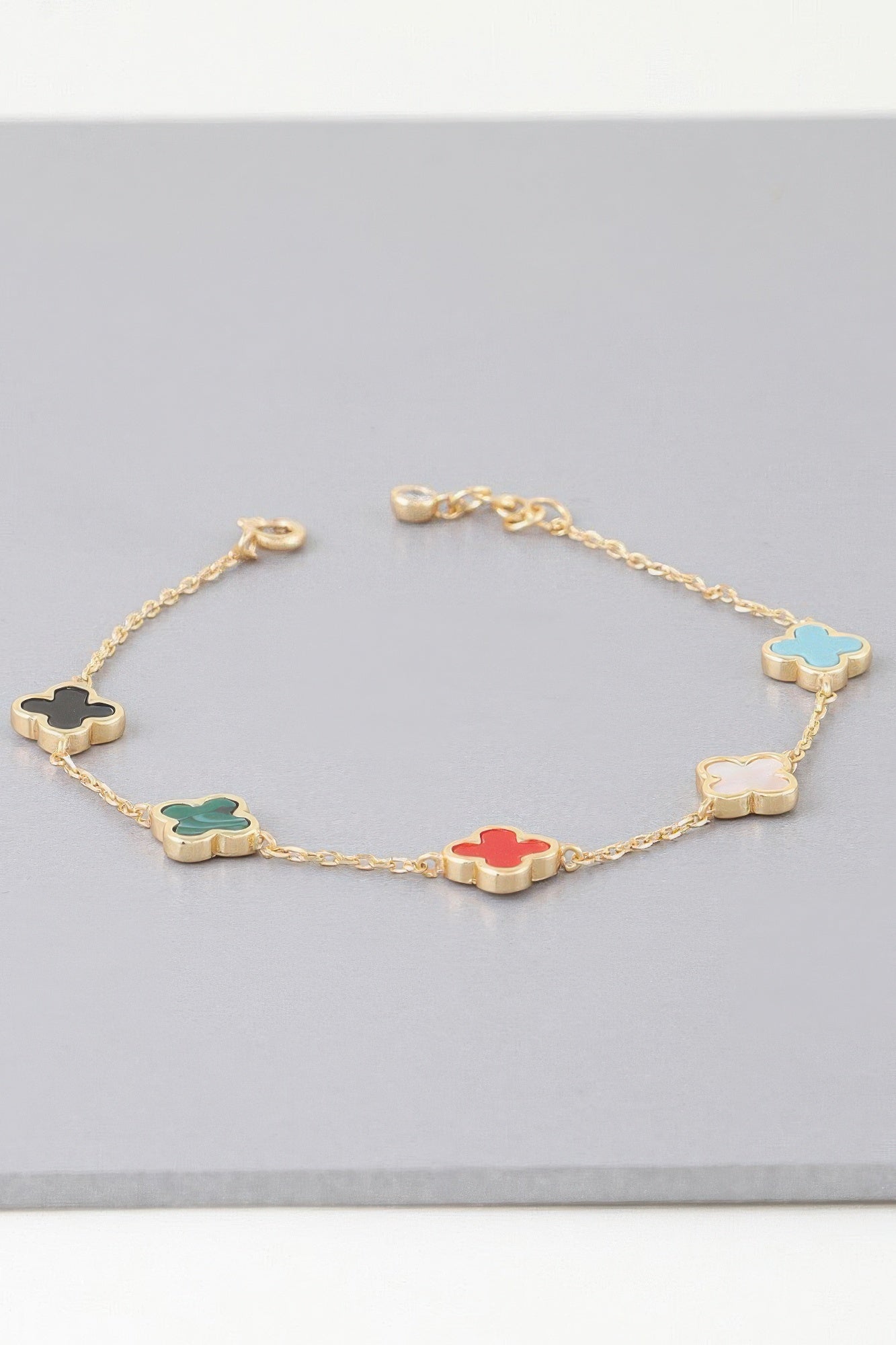 Mini Stone Clover Charm Bracelet | Mixtshop LLC