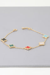 Mini Stone Clover Charm Bracelet | Mixtshop LLC