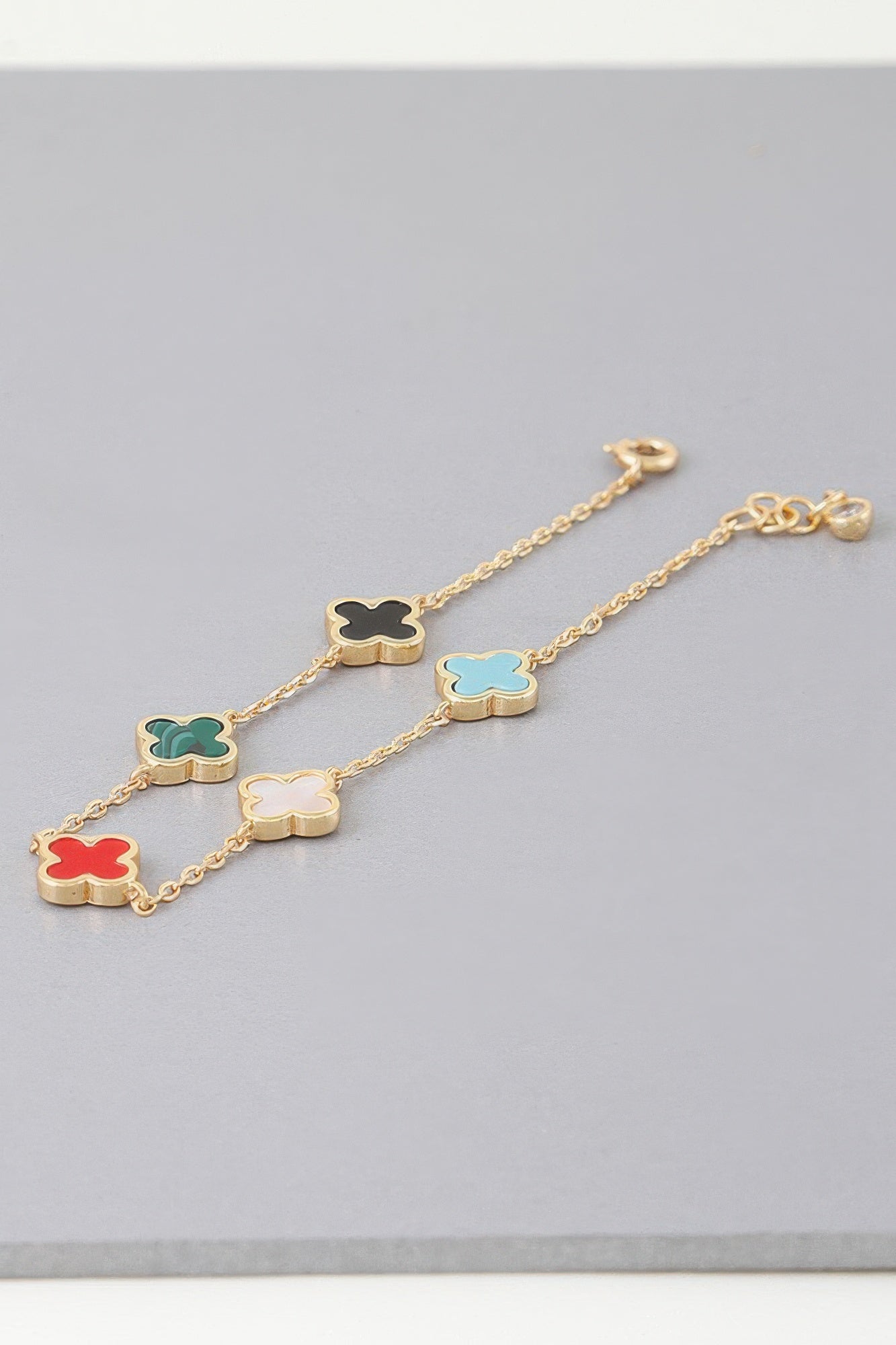 Mini Stone Clover Charm Bracelet | Mixtshop LLC