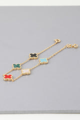 Mini Stone Clover Charm Bracelet | Mixtshop LLC
