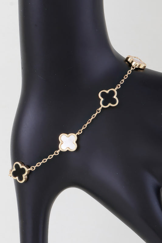 Mini Stone Clover Charm Bracelet | Mixtshop LLC