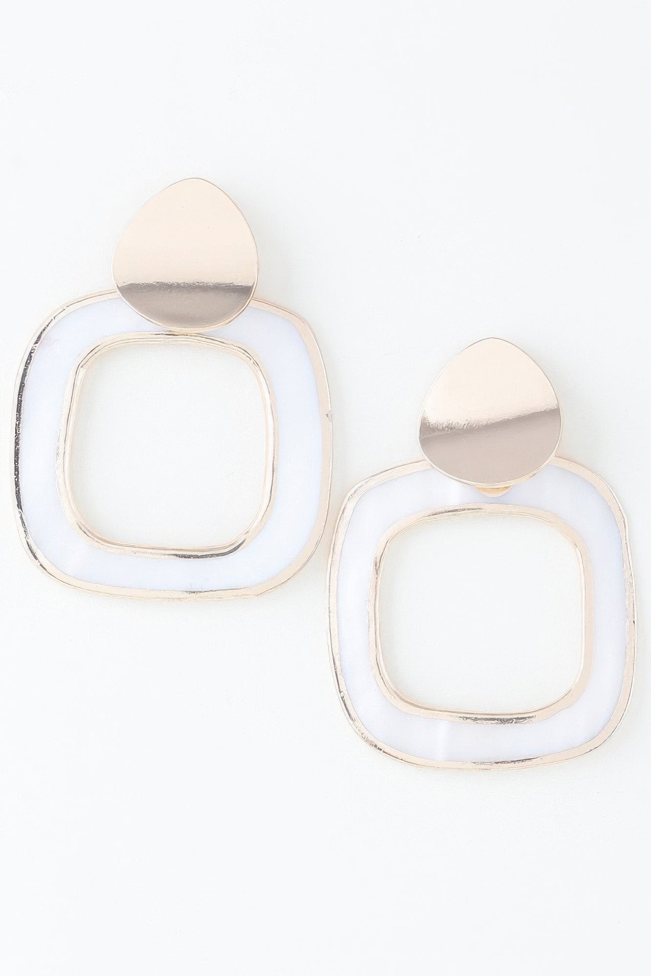Abstract Marble Frame Earrings | Mixtshop LLC Main image