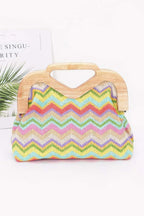Faux Straw Wood Frame Clutch | Mixtshop LLC