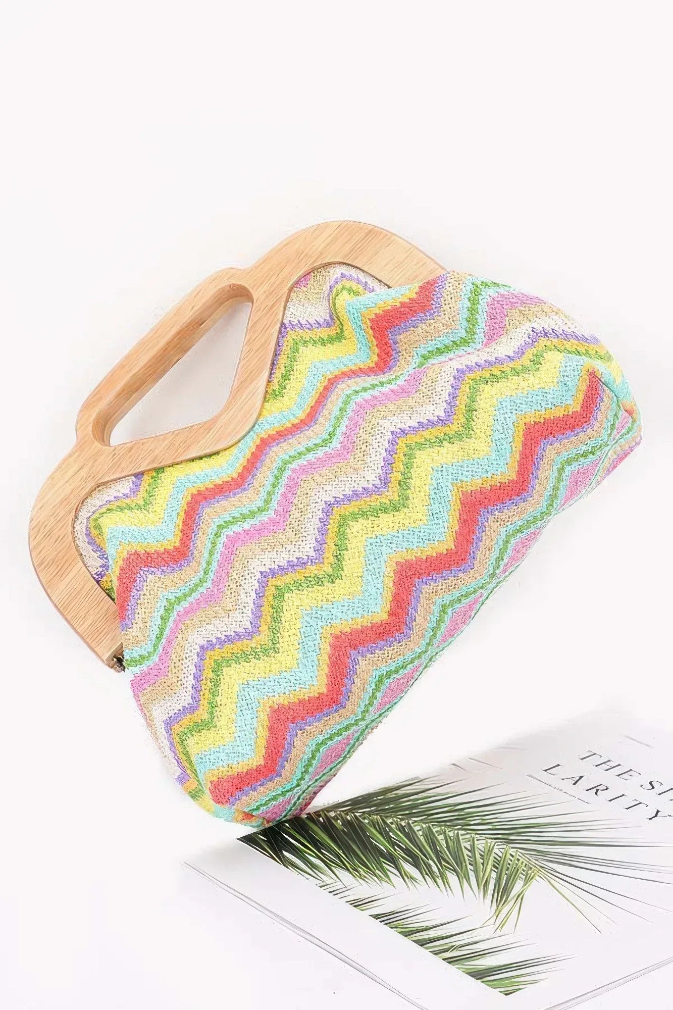Faux Straw Wood Frame Clutch | Mixtshop LLC