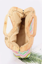Faux Straw Wood Frame Clutch | Mixtshop LLC