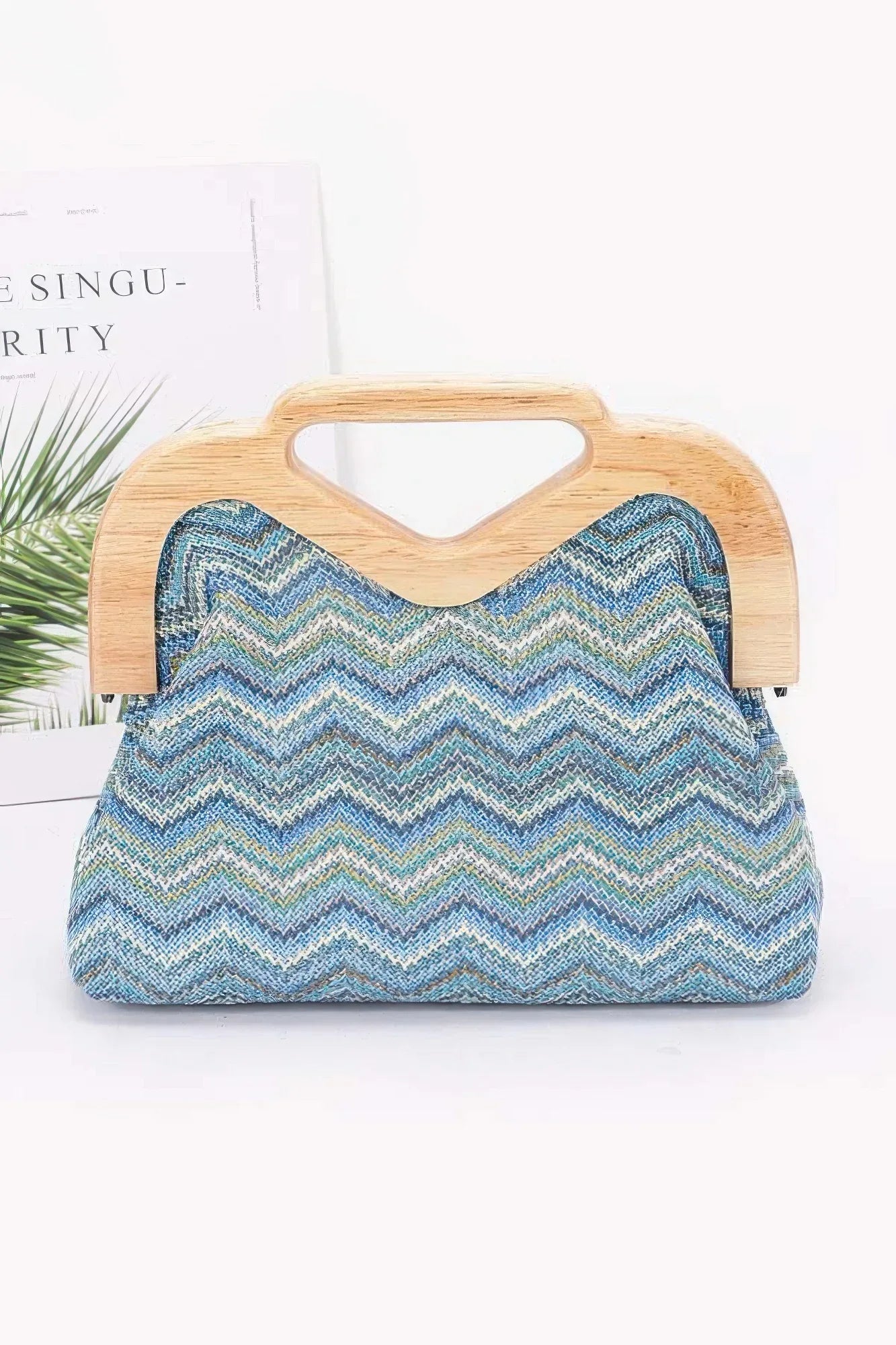 Faux Straw Wood Frame Clutch | Mixtshop LLC