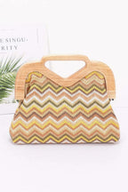 Faux Straw Wood Frame Clutch | Mixtshop LLC