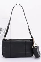 Quilted Faux Leather Shoulder Bag W/ Airpod Bag | Mixtshop LLC