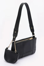 Quilted Faux Leather Shoulder Bag W/ Airpod Bag | Mixtshop LLC