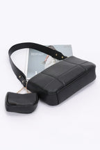 Quilted Faux Leather Shoulder Bag W/ Airpod Bag | Mixtshop LLC