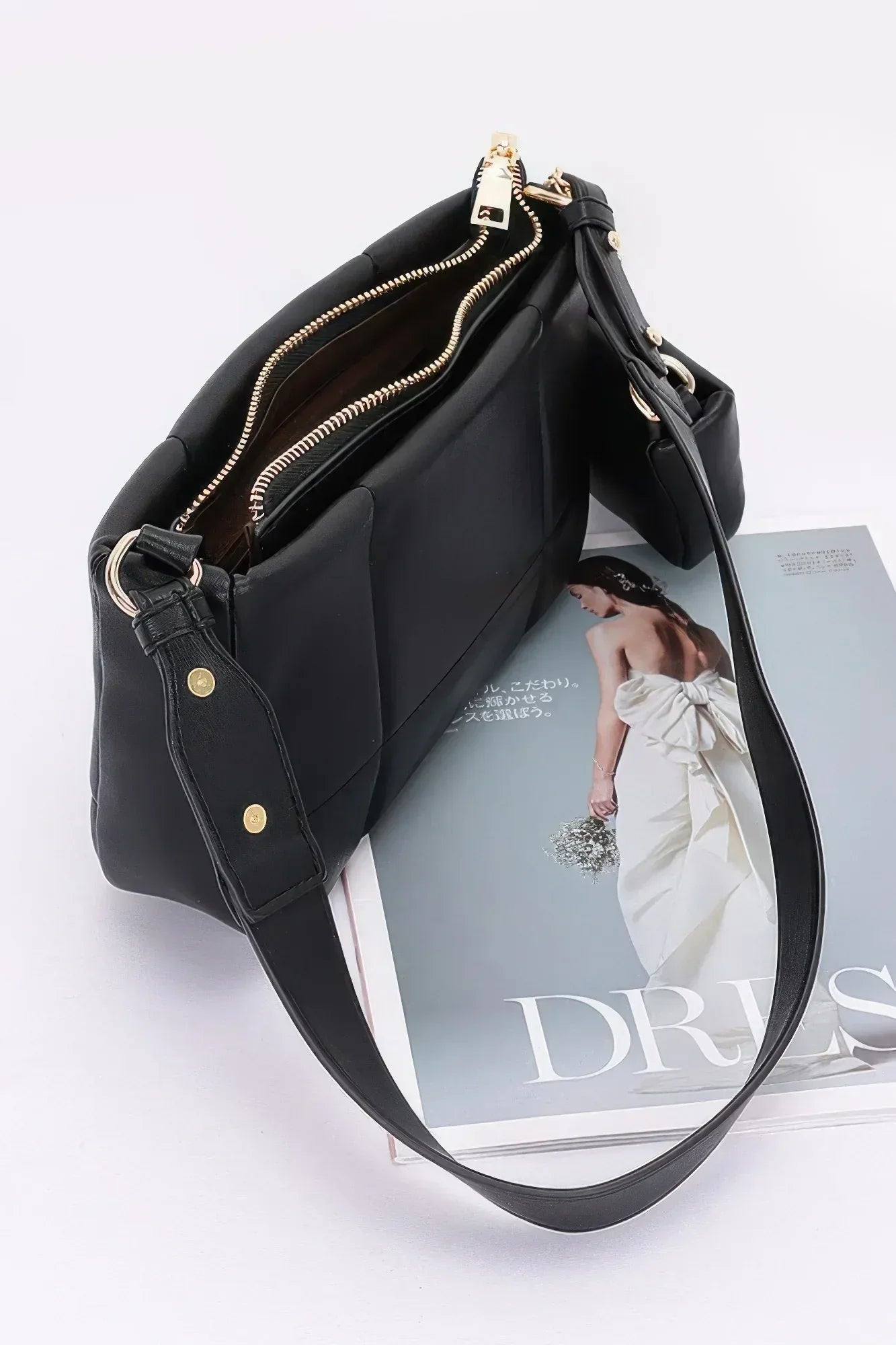 Quilted Faux Leather Shoulder Bag W/ Airpod Bag | Mixtshop LLC