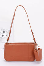 Quilted Faux Leather Shoulder Bag W/ Airpod Bag | Mixtshop LLC
