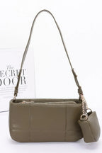 Quilted Faux Leather Shoulder Bag W/ Airpod Bag | Mixtshop LLC