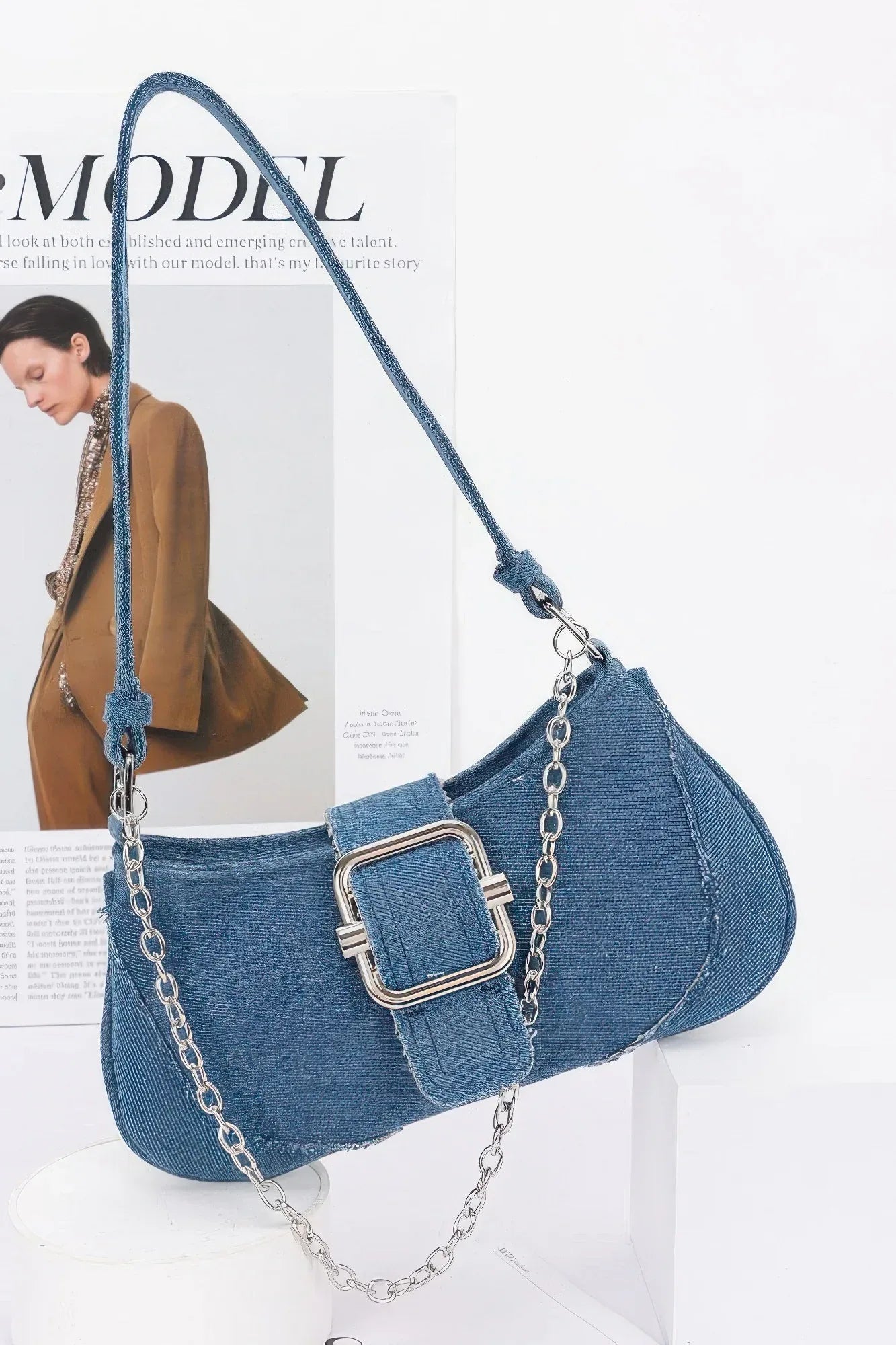 Faux Denim Handle Bag | Mixtshop LLC Main image