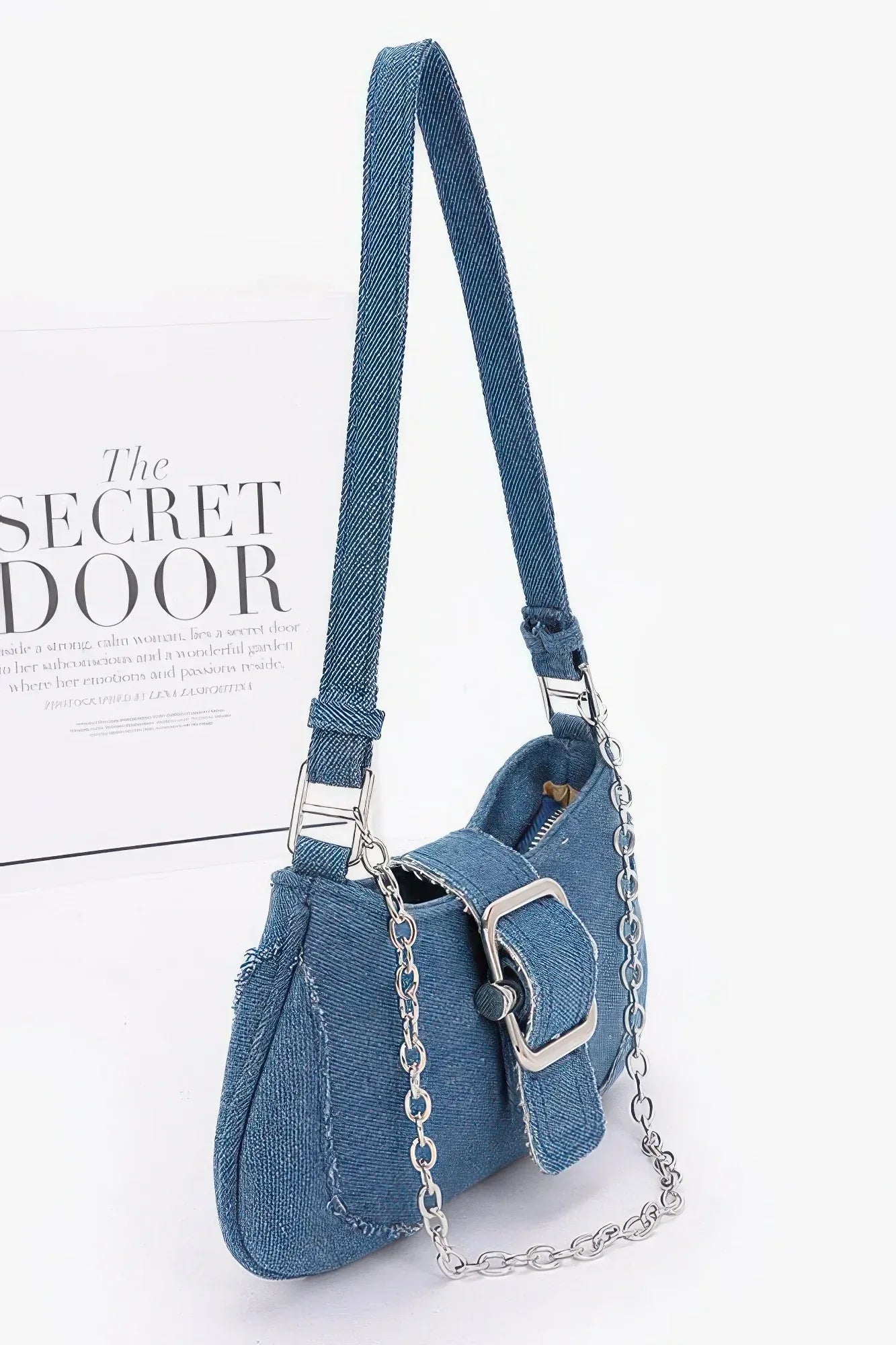 Faux Denim Handle Bag Secondary image