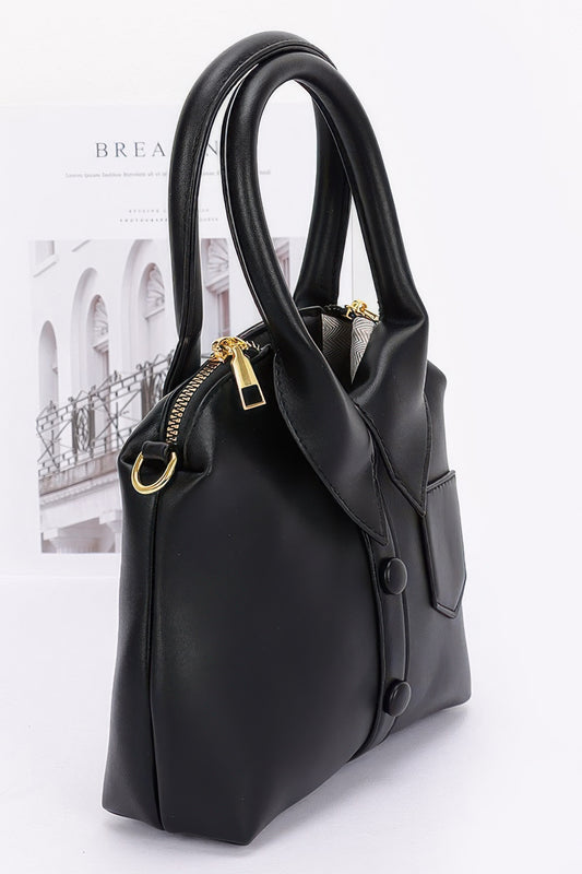 Faux Leather Shirt Style Top Handle Bag | Mixtshop LLC