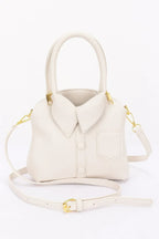 Faux Leather Shirt Style Top Handle Bag | Mixtshop LLC