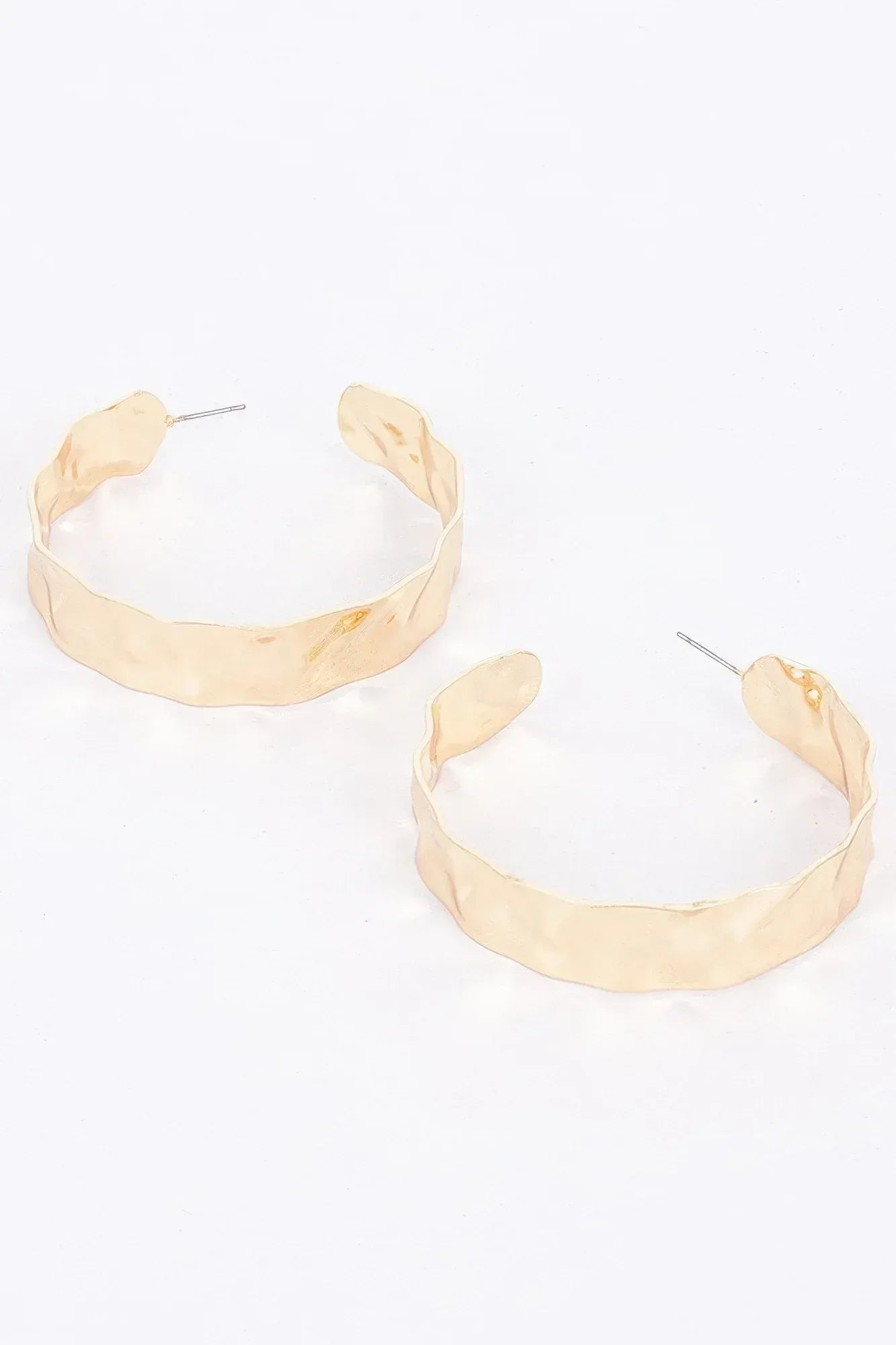 Gold Plated Wide Metal Hoop Earring | Mixtshop LLC Main image