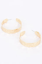 Gold Plated Wide Metal Hoop Earring | Mixtshop LLC