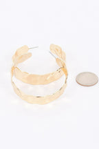 Gold Plated Wide Metal Hoop Earring | Mixtshop LLC