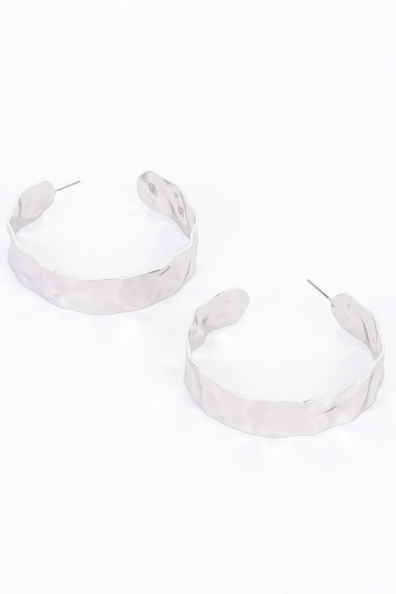 Gold Plated Wide Metal Hoop Earring | Mixtshop LLC